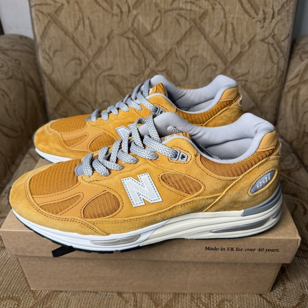 New Balance 991v2 Made in England Brights Revival Yellow Men's Size 8D Tried‎ On